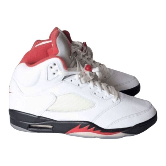 NIKE Air Jordan 5 Retro 'Fire Red Silver Tongue' Sneakers Size 8 - Picture 2 of 9